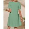 imageImily Bela Womens Summer Casual T Shirt Dress Short Sleeve Crewneck Pleated Front Loose Beach Flowy Mini DressesMint