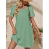 imageImily Bela Womens Summer Casual T Shirt Dress Short Sleeve Crewneck Pleated Front Loose Beach Flowy Mini DressesMint