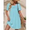 imageImily Bela Womens Summer Casual T Shirt Dress Short Sleeve Crewneck Pleated Front Loose Beach Flowy Mini DressesMint Green