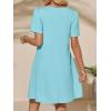 imageImily Bela Womens Summer Casual T Shirt Dress Short Sleeve Crewneck Pleated Front Loose Beach Flowy Mini DressesMint Green