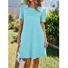 imageImily Bela Womens Summer Casual T Shirt Dress Short Sleeve Crewneck Pleated Front Loose Beach Flowy Mini DressesMint Green