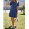 imageImily Bela Womens Summer Casual T Shirt Dress Short Sleeve Crewneck Pleated Front Loose Beach Flowy Mini DressesNavy