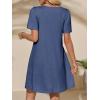 imageImily Bela Womens Summer Casual T Shirt Dress Short Sleeve Crewneck Pleated Front Loose Beach Flowy Mini DressesNavy
