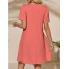 imageImily Bela Womens Summer Casual T Shirt Dress Short Sleeve Crewneck Pleated Front Loose Beach Flowy Mini DressesOrange Red