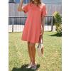 imageImily Bela Womens Summer Casual T Shirt Dress Short Sleeve Crewneck Pleated Front Loose Beach Flowy Mini DressesOrange Red