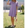 imageImily Bela Womens Summer Casual T Shirt Dress Short Sleeve Crewneck Pleated Front Loose Beach Flowy Mini DressesPurple