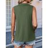 imageImily Bela Womens Summer Sleeveless Tank Tops Zipper V Neck Ribbed Dressy Casual Blouses Loose Business Polo ShirtsArmy Green