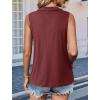 imageImily Bela Womens Summer Sleeveless Tank Tops Zipper V Neck Ribbed Dressy Casual Blouses Loose Business Polo ShirtsBurgundy