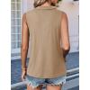 imageImily Bela Womens Summer Sleeveless Tank Tops Zipper V Neck Ribbed Dressy Casual Blouses Loose Business Polo ShirtsKhaki
