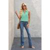 imageImily Bela Womens Summer Sleeveless Tank Tops Zipper V Neck Ribbed Dressy Casual Blouses Loose Business Polo ShirtsMint Color