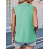 imageImily Bela Womens Summer Sleeveless Tank Tops Zipper V Neck Ribbed Dressy Casual Blouses Loose Business Polo ShirtsMint Color