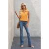 imageImily Bela Womens Summer Sleeveless Tank Tops Zipper V Neck Ribbed Dressy Casual Blouses Loose Business Polo ShirtsOrange
