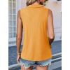 imageImily Bela Womens Summer Sleeveless Tank Tops Zipper V Neck Ribbed Dressy Casual Blouses Loose Business Polo ShirtsOrange