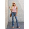 imageImily Bela Womens Summer Sleeveless Tank Tops Zipper V Neck Ribbed Dressy Casual Blouses Loose Business Polo ShirtsPink