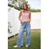 imageImily Bela Womens Summer Sleeveless Tank Tops Zipper V Neck Ribbed Dressy Casual Blouses Loose Business Polo ShirtsPink