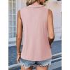 imageImily Bela Womens Summer Sleeveless Tank Tops Zipper V Neck Ribbed Dressy Casual Blouses Loose Business Polo ShirtsPink