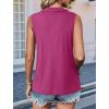 imageImily Bela Womens Summer Sleeveless Tank Tops Zipper V Neck Ribbed Dressy Casual Blouses Loose Business Polo ShirtsRose Red