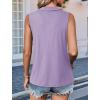 imageImily Bela Womens Summer Sleeveless Tank Tops Zipper V Neck Ribbed Dressy Casual Blouses Loose Business Polo ShirtsViolet