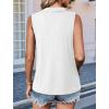 imageImily Bela Womens Summer Sleeveless Tank Tops Zipper V Neck Ribbed Dressy Casual Blouses Loose Business Polo ShirtsWhite