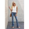 imageImily Bela Womens Summer Sleeveless Tank Tops Zipper V Neck Ribbed Dressy Casual Blouses Loose Business Polo ShirtsWhite
