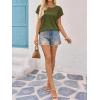 imageImily Bela Womens Summer Tops Dressy Casual Short Sleeve Lace Trendy Shirts Crewneck T Shirt Hollow Out Loose BlousesArmy Green
