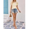 imageImily Bela Womens Summer Tops Dressy Casual Short Sleeve Lace Trendy Shirts Crewneck T Shirt Hollow Out Loose BlousesBeige