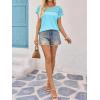 imageImily Bela Womens Summer Tops Dressy Casual Short Sleeve Lace Trendy Shirts Crewneck T Shirt Hollow Out Loose BlousesBluegreen
