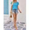 imageImily Bela Womens Summer Tops Dressy Casual Short Sleeve Lace Trendy Shirts Crewneck T Shirt Hollow Out Loose BlousesLake Blue