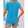 imageImily Bela Womens Summer Tops Dressy Casual Short Sleeve Lace Trendy Shirts Crewneck T Shirt Hollow Out Loose BlousesLake Blue