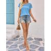 imageImily Bela Womens Summer Tops Dressy Casual Short Sleeve Lace Trendy Shirts Crewneck T Shirt Hollow Out Loose BlousesLight Blue