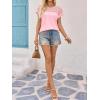 imageImily Bela Womens Summer Tops Dressy Casual Short Sleeve Lace Trendy Shirts Crewneck T Shirt Hollow Out Loose BlousesLight Pink