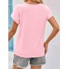 imageImily Bela Womens Summer Tops Dressy Casual Short Sleeve Lace Trendy Shirts Crewneck T Shirt Hollow Out Loose BlousesLight Pink