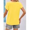 imageImily Bela Womens Summer Tops Dressy Casual Short Sleeve Lace Trendy Shirts Crewneck T Shirt Hollow Out Loose BlousesLight Yellow
