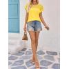 imageImily Bela Womens Summer Tops Dressy Casual Short Sleeve Lace Trendy Shirts Crewneck T Shirt Hollow Out Loose BlousesLight Yellow