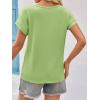 imageImily Bela Womens Summer Tops Dressy Casual Short Sleeve Lace Trendy Shirts Crewneck T Shirt Hollow Out Loose BlousesOlive Drab