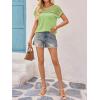 imageImily Bela Womens Summer Tops Dressy Casual Short Sleeve Lace Trendy Shirts Crewneck T Shirt Hollow Out Loose BlousesOlive Drab