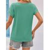 imageImily Bela Womens Summer Tops Dressy Casual Short Sleeve Lace Trendy Shirts Crewneck T Shirt Hollow Out Loose BlousesOlive Green