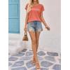 imageImily Bela Womens Summer Tops Dressy Casual Short Sleeve Lace Trendy Shirts Crewneck T Shirt Hollow Out Loose BlousesOrange Red