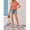 imageImily Bela Womens Summer Tops Dressy Casual Short Sleeve Lace Trendy Shirts Crewneck T Shirt Hollow Out Loose BlousesOrange Red
