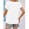 imageImily Bela Womens Summer Tops Dressy Casual Short Sleeve Lace Trendy Shirts Crewneck T Shirt Hollow Out Loose BlousesWhite
