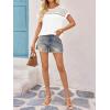 imageImily Bela Womens Summer Tops Dressy Casual Short Sleeve Lace Trendy Shirts Crewneck T Shirt Hollow Out Loose BlousesWhite