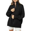 imageImily Bela Womens Tunic Sweater Fall Long Sleeve 14 Zip Pullover Sweaters Oversized Slouchy Ribbed Knit Sweatshirt with SlitBlack