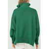 imageImily Bela Womens Tunic Sweater Fall Long Sleeve 14 Zip Pullover Sweaters Oversized Slouchy Ribbed Knit Sweatshirt with SlitDark Green