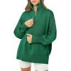 imageImily Bela Womens Tunic Sweater Fall Long Sleeve 14 Zip Pullover Sweaters Oversized Slouchy Ribbed Knit Sweatshirt with SlitDark Green