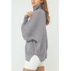 imageImily Bela Womens Tunic Sweater Fall Long Sleeve 14 Zip Pullover Sweaters Oversized Slouchy Ribbed Knit Sweatshirt with SlitGray