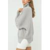 imageImily Bela Womens Tunic Sweater Fall Long Sleeve 14 Zip Pullover Sweaters Oversized Slouchy Ribbed Knit Sweatshirt with SlitLight Gray