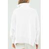 imageImily Bela Womens Tunic Sweater Fall Long Sleeve 14 Zip Pullover Sweaters Oversized Slouchy Ribbed Knit Sweatshirt with SlitWhite