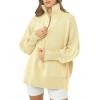 imageImily Bela Womens Tunic Sweater Fall Long Sleeve 14 Zip Pullover Sweaters Oversized Slouchy Ribbed Knit Sweatshirt with SlitYellow