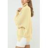 imageImily Bela Womens Tunic Sweater Fall Long Sleeve 14 Zip Pullover Sweaters Oversized Slouchy Ribbed Knit Sweatshirt with SlitYellow