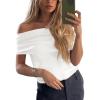 imageImily Bela Womens Off The Shoulder Sweaters Casual Knit Sleeveless Summer Y2K Going Out Tops BlousesWhite